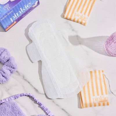 Pinkie Tween & Teen Ultra-Thin Organic Topsheet Overnight Pads with Wings - 16ct