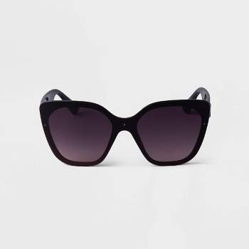 Women's Square Shield Sunglasses - A New Day™ Black
