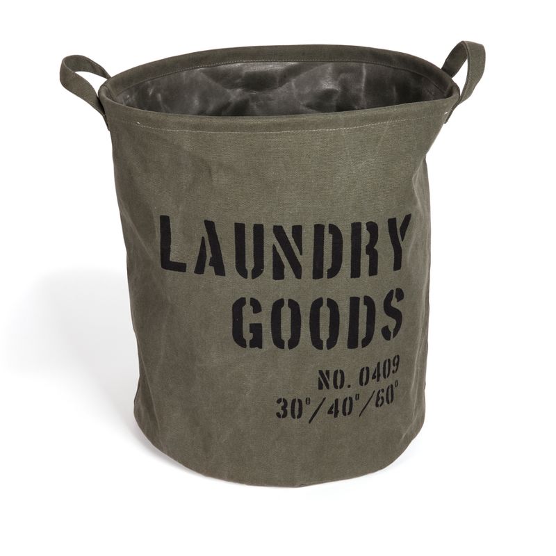 Danya B. Army Canvas Laundry Bucket Dusty Olive, 1 of 7