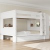 Full Size Multifunctional Bunk Bed with Desk, Bookshelves & Trundle/Drawers - ModernLuxe - 3 of 4