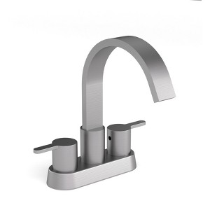 YAWWALK 4 in. Centerset High Arc Bathroom Faucet with Waterfall Spout, Double Handle - 1 of 4