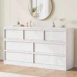 Whizmax 7 Drawer Dresser for Bedroom, Modern Double Dresser Organizer with Storage, Wooden Chest of Drawers for Bedroom, Living Room, White - 1 of 4