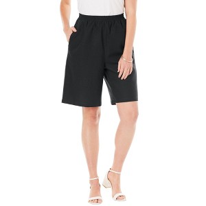 Jessica London Women's Plus Size Linen Short - 1 of 4
