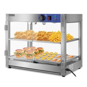 ROVSUN Commercial Food Warmer Display Electric Countertop Food Pizza Warmer with LED Removable Shelves Glass Door - 1 of 4