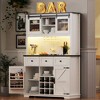 GlasFlength, Decorative Storage Cabinets, Kitchen Pantry with Drawers and Storage Cabinet, Tall Freestanding Cabinet, White, 47.3"*14.3"*71" - 2 of 4