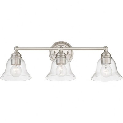 Moreland Brushed Nickel 3-Light Vanity with Hand Blown Glass