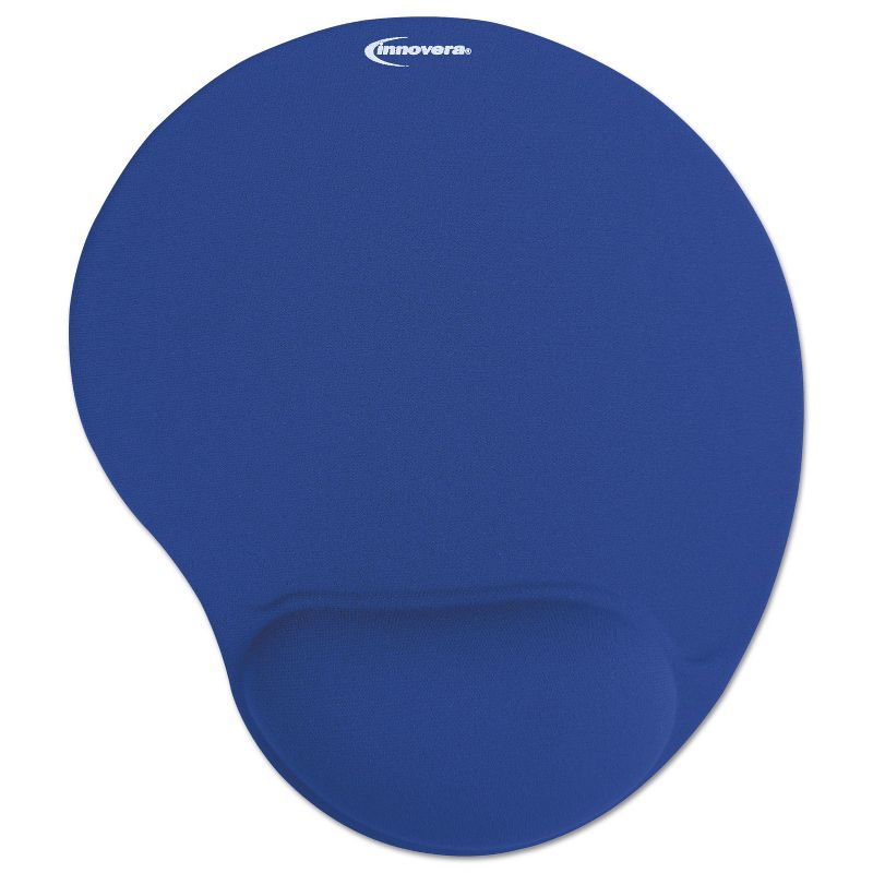 Innovera Mouse Pad w/Gel Wrist Pad Nonskid Base 10-3/8 x 8-7/8 Blue 50447, 1 of 3