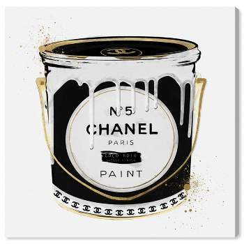 12" x 12" Fashion Paint Noir Fashion and Glam Unframed Canvas Wall Art in Black - Oliver Gal