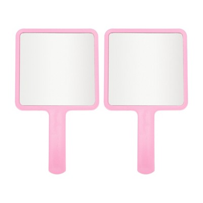 Unique Bargains Delicate Square Handheld Mirror 2 Pcs