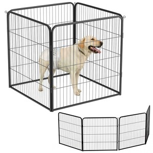 FDW Dog Playpen Pet Dog Fence 2-32 Panels  24/32/40"H Metal Dog Pen Outdoor Exercise Pen with Doors for Large/Medium /Small Dogs for RV,Camping,Yard - 1 of 4