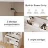 56" Farmhouse Vanity Set w/Lighted Mirror, Charging Station & Shelves - 3 Adjustable Lighting Modes - Modern Dressing Table for Women & Girls - 3 of 4