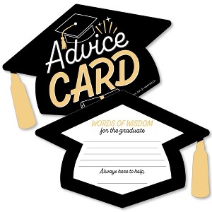 Big Dot of Happiness Goodbye High School, Hello College - Grad Cap Wish Card Graduation Party Activities - Shaped Advice Cards Game - Set of 20 - 1 of 4