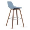 Sapphtopaz Modern Bar Stool Upholstered Dining Chairs with Curved Seat and Backrest Counter Height Barstools Set of 2 for Kitchen Island - 4 of 4