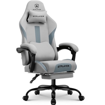GTPLAYER Ergonomic Gaming Chair with Footrest, Lumbar Support, Breathable Computer Chair with Pocket Spring Cushion, Chairs for Adults
