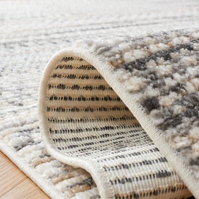 Sedona Ivory and Gray 4' Square Synthetic Area Rug