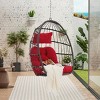 Patio Swing Egg Chair,PE Rattan Hanging Basket Chair With Cushion,Hammock Chair With Metal Chain -The Pop Home - 2 of 4