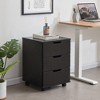 Sevobal File Cabinets Wood Vertical Filing Cabinet with 3 Drawers, Moveable File Cabinets for Under Desk Home Office, Black, 15.75"*15.75"*22.16" - 2 of 4
