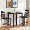 Tangkula 3 PCS Counter-Height Dining Table Set for 2 Square Kitchen Table & 2 Bar Chairs - 3 of 4