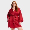 Women's Short Satin Robe - Auden™ - 3 of 3