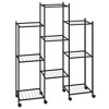 vidaXL White Iron 4-Floor Flower Stand with Wheels, Durable Plant Rack with Strong Frame and Versatile Storage Shelf, 17.3"x9.1"x31.5" - 2 of 4