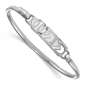 Black Bow Jewelry Sterling Silver Phi Sigma Sigma Greek Life Bangle Bracelet 8 Inch - 1 of 3
