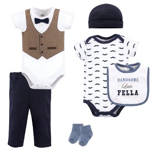 Little Treasure Baby Boys Layette 6-Piece Set, Handsome Fella 6-Piece - 1 of 1