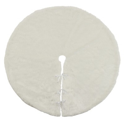 Luxurious White Faux Fur Christmas Tree Skirt