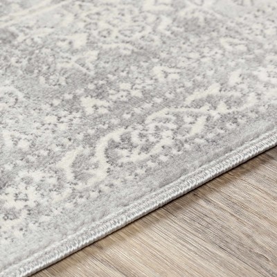 Glyncorrwg Gray and Off White Medium Pile Rectangular Area Rug