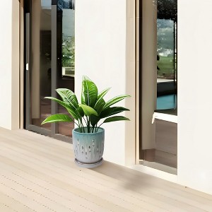 GDFStudio Celine Modern Patio 2 Piece Ceramic Flowerpot with Drainage Holes - 1 of 4