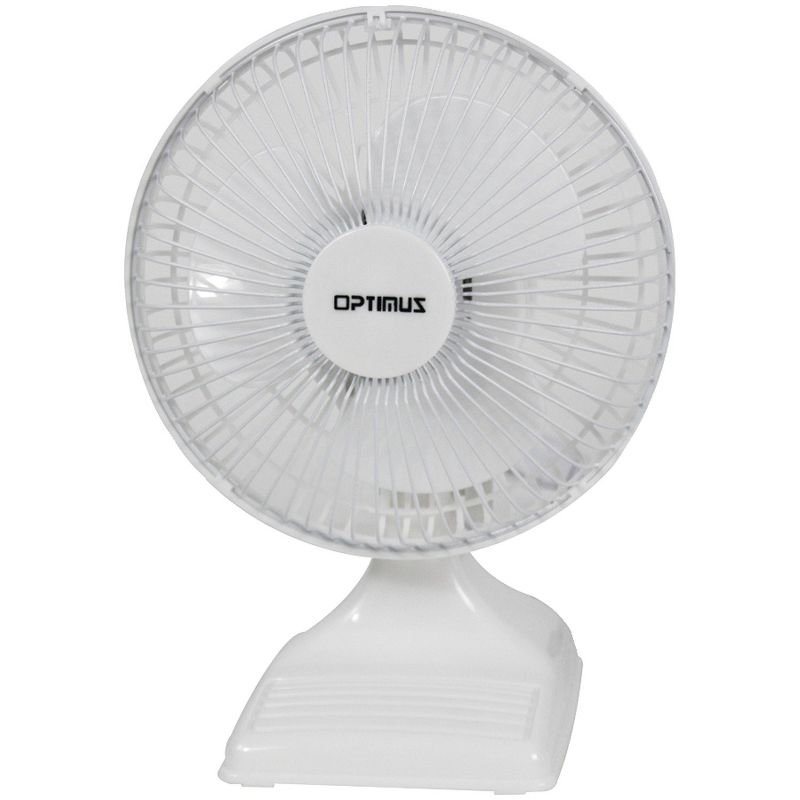 Optimus F-0645A 6-Inch 2-Speed Convertible Personal Clip-On/Table Fan, White, 4 of 7