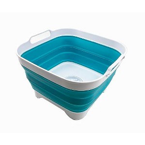 SAMMART 10L (2.6 gallons) Collapsible Plastic Dishpan with Draining Plug - 1 of 4