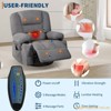 360° Swivel Recliner Chairs w/ Vibration Massage & Heating, Plush Chenille Upholstered Reclining Chair - 4 of 4