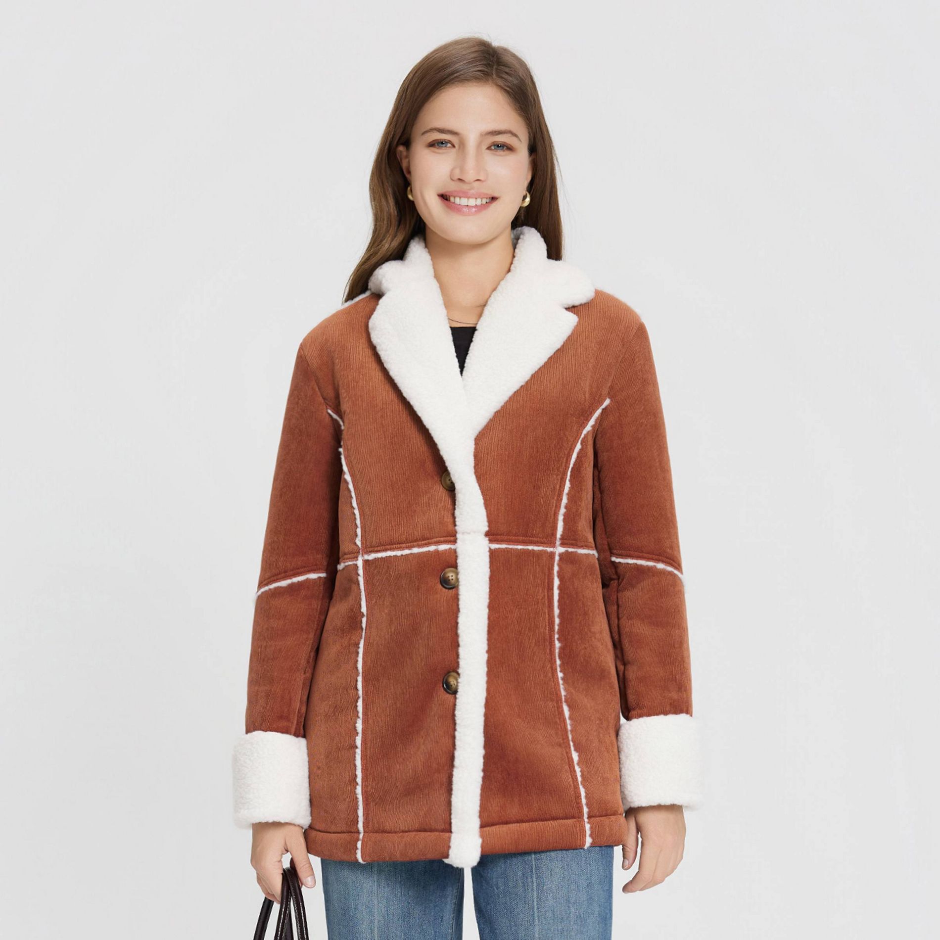 Women's Corduroy Shearling Faux Fur Jacket - Universal Thread™