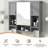 Spassway 29"H Gray Modern Bathroom Mirror Cabinet with Towel Bar Wall Mounted Storage - 3 of 4