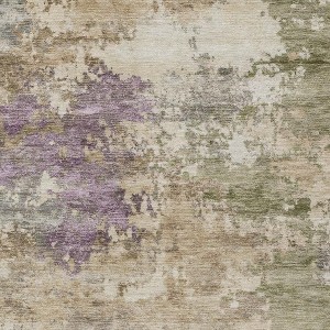 HomeRoots 10' X 14' Beige Green And Purple Abstract Washable Indoor Outdoor Area Rug - 1 of 4