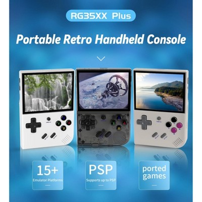Voacle RG35XX Plus Retro Handheld Game Console,3.5 Inch IPS Screen Built-in 64G TF Card Support TV Output 5G WiFi Bluetooth 4.2 (Transparent Black)
