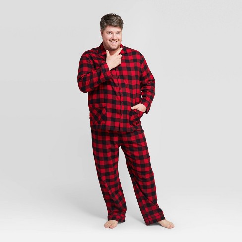 Men S Big Tall Plaid Holiday Buffalo Check Flannel Matching Family Pajama Set Wondershop Red 3xbt Target