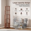 Lycvki Round Walnut Wood Rotating Bookshelf on Wheels for Small Space - 4 of 4