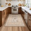 Modern Farmhouse Floral Washable Area Rug for Living Room Machine Washable Non Slip Ultra Thin Low Pile Floor Cover for Bedroom Kitchen Kid's Room - 2 of 4