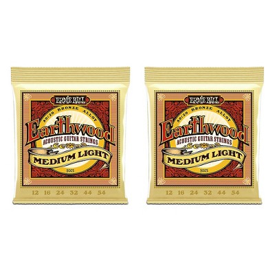 Ernie Ball 2003 Earthwood 80/20 Bronze Medium Light Acoustic Strings 2-Pack