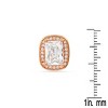Steeltime Ladies brass simulated emerald cut diamonds stud earrings. Color Options: Gold, Rose Gold - 3 of 4
