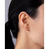 14K Gold Plated Sentimental Dangle Flat Back Earrings for Women | Pearl Cluster Triangle Lotus Pear Marquise Cubic Zirconia Screw Back Earring Pair - 2 of 4