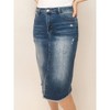 Women's Denim Midi Skirt - Mikarose - 3 of 3