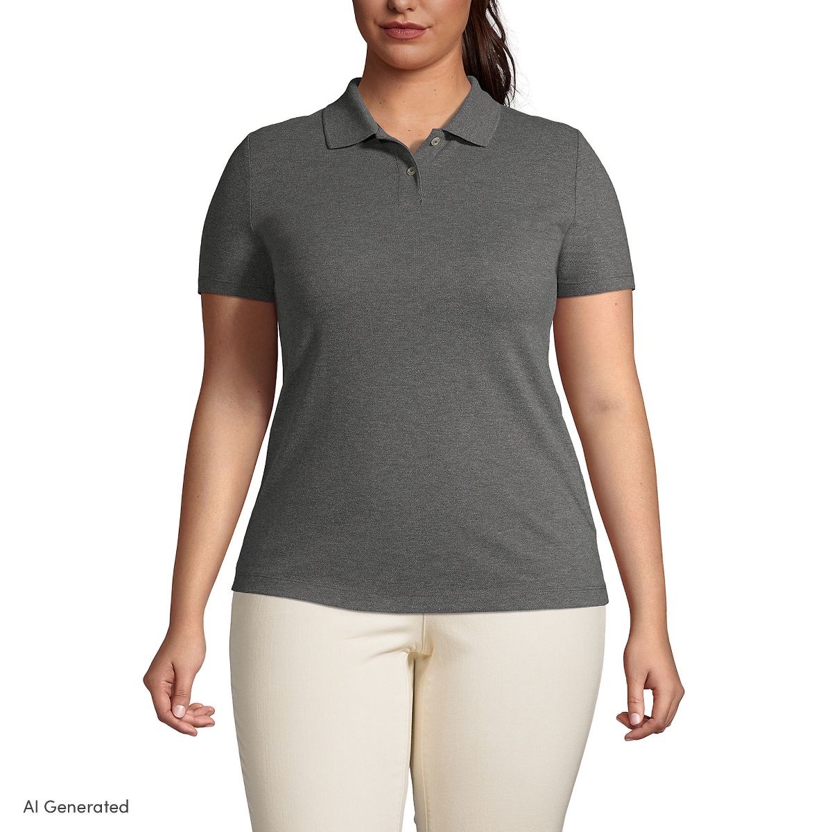 Lands' End Women's Essential Pique Short Sleeve Polo Shirt - thumbnail 5