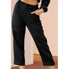 Coolmee Linen  Pants for Women High Rise Elastic Knit Waist Casual s Trousers Cropped Pants with Pocket - 2 of 3