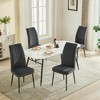 Lyngins 2-Pack Velvet Upholstered Dining Chair, Powder-Coated Black Iron Feet, Minimalist Living Room Chair, Easy Assembly for Dining Room, Kitchen - 4 of 4
