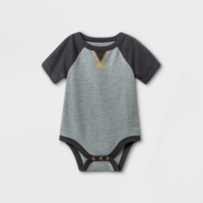 Image of Baby Boys' Short Sleeve Bodysuit with Dorito - Cat & Jack™ Gray 3-6M