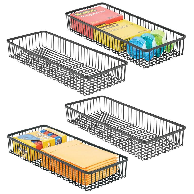 mDesign Metal Office Cabinet Drawer Organizer Tray, 2 of 9