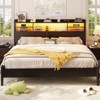 Aheaplus Headboard with Storage shelves and Charging Station, Wood Headboard with LED Light - 2 of 4