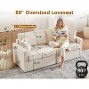 Vipbear 80" Loveseat Sofa Couch Modern Comfy Couch with Deep Seat Spring Cushion, Solid Wood Frame, Removable Cover,Blue/Dark Gray/Light Gray/Beige - 2 of 4